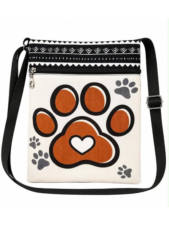 Favre Clothing and More Handbags - Dog Paw Print Crossbody Bag Adjustable Shoulder Purse